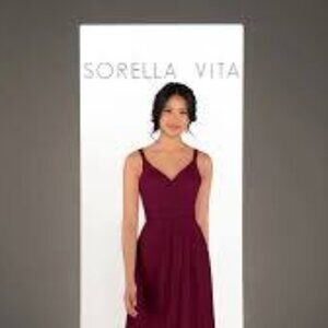 Sorella Vista Women's Maroon Formal Bridesmaid Dress 14